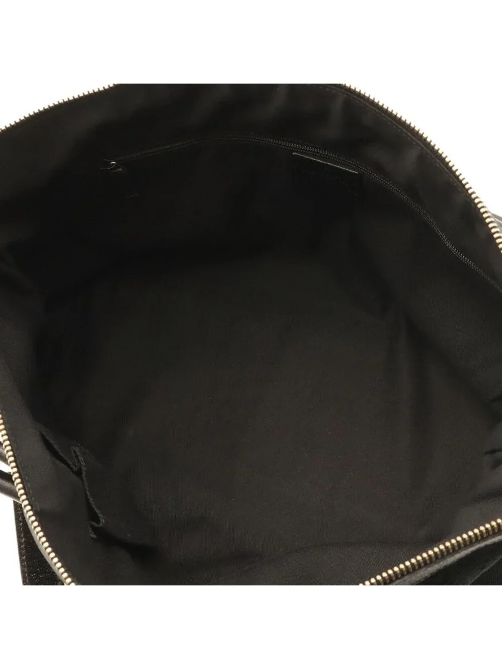 Gucci GG Canvas Abbey Shoulder Bag Tote Leather Black Gold